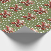 Leuke Groene Dansende Sinterklaas Cadeaupapier (Hoek)