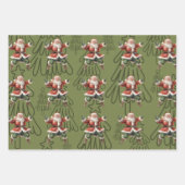 Leuke Groene  Dansende Sinterklaas Inpakpapier Vel (Voorkant 2)