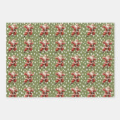 Leuke Groene  Dansende Sinterklaas Inpakpapier Vel (Voorkant)