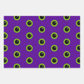 Leuke Groene en Paarse Monster Ogen en Strepen Inpakpapier Vel (Voorkant)