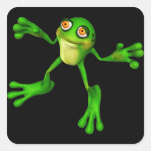 Leuke Groene Froggy Vierkante Sticker