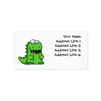 Leuke groene gelukkige dinosaurus etiket