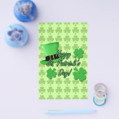 Leuke groene hoed met klavertjes St. Patricks Dag Flyer (Enkel)