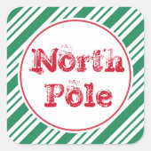 Leuke Groene Kerst Noordpool Gift Label Stickers (Voorkant)