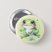 Leuke groene kikker Cartoon Ronde Button 5,7 Cm (Voorkant /achterkant)