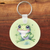 Leuke groene kikker Cartoon Sleutelhanger (Voorkant)