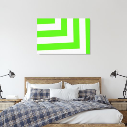 Leuke groene strepen Patroon Canvas Print (Insitu (Slaapkamer))
