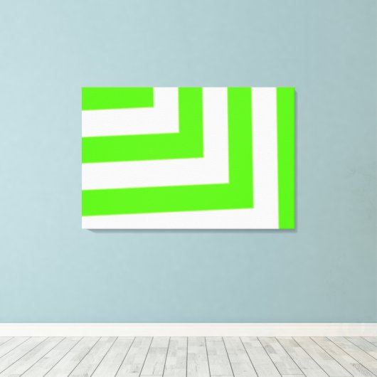 Leuke groene strepen Patroon Canvas Print (Insitu (Houten vloer))