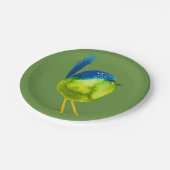 Leuke groene waterverf vogel papieren bordje (Gekanteld)