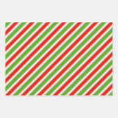 Leuke groene, witte, rood gekleurde strepen patron inpakpapier vel (Voorkant 3)
