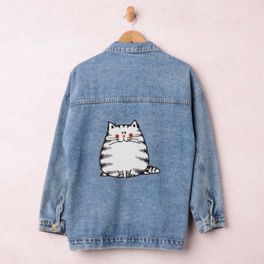 Leuke grote kat denim jacket (Hangar)