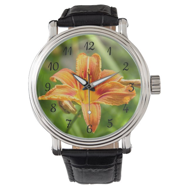 Leuke grote Lily bloem foto Horloge (Voorkant)