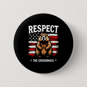 Leuke Groundhog Day, Respecteer de Groundhog Usa V Ronde Button 5,7 Cm