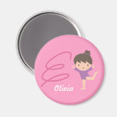 Leuke Gymnast Meisje en Lint Gepersonaliseerde Mag Magneet (Voorkant / Achterkant)