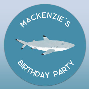 Leuke haai onder water verjaardagsfeestje ronde sticker