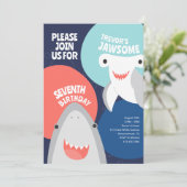 Leuke haaiensoort Kids Verjaardag Uitnodiging (Staand voorkant)