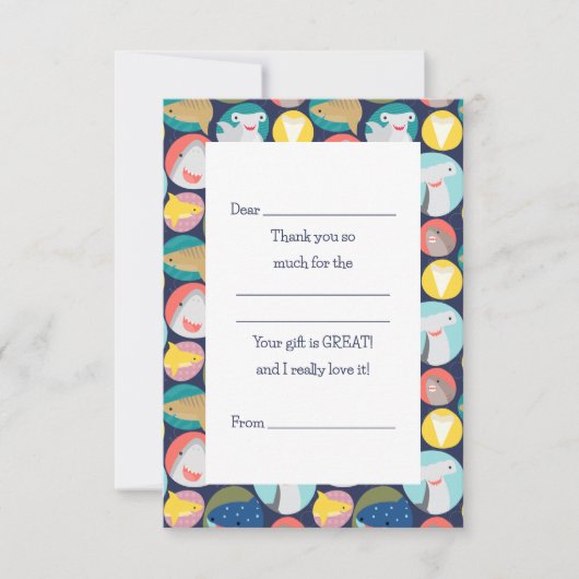 Leuke haaiensoorten vul in bedankkaart (Voorkant)