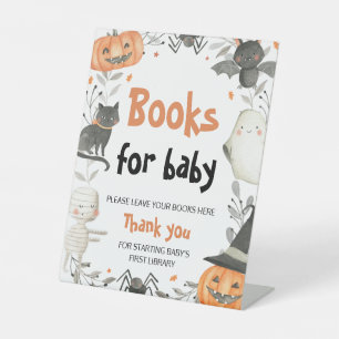 Leuke Halloween Baby shower Boeken voor baby Sign Reclamebord Met Voetstuk