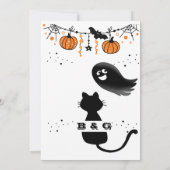 Leuke Halloween Black Cat Party uitnodiging (Achterkant)