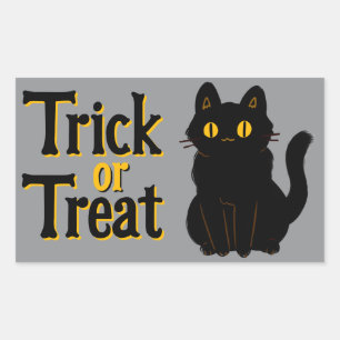 Leuke Halloween Black Cat Trick or treat Rechthoekige Sticker