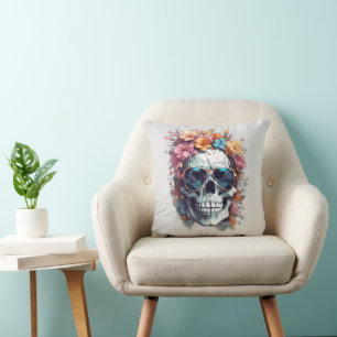 Leuke Halloween Bloemen Suiker Skull Trick Treat Kussen