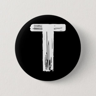 Leuke Halloween Carnaval Kostuum Letter T Groene V Ronde Button 5,7 Cm