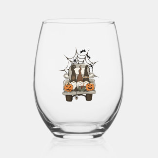 Leuke Halloween Design Halloween Gnomen op een Wijnglas Zonder Voet