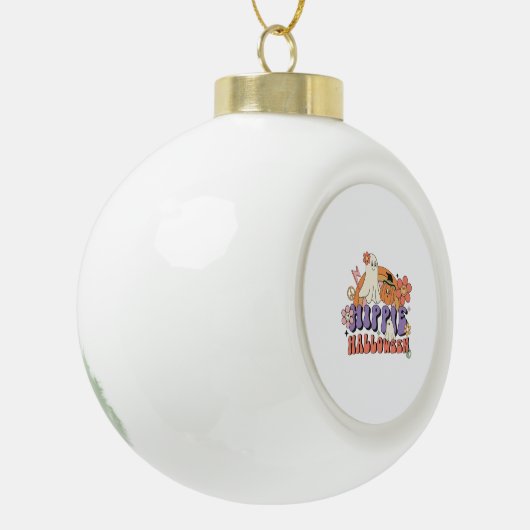 Leuke Halloween Design Hippie Halloween Retro Keramische Bal Ornament (Links)
