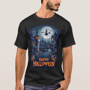 Leuke Halloween-dorp Gelukkig Halloween T-shirt