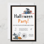 Leuke Halloween elementen kostuum party Kaart (Voorkant)