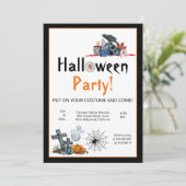 Leuke Halloween elementen kostuum party Kaart (Staand voorkant)