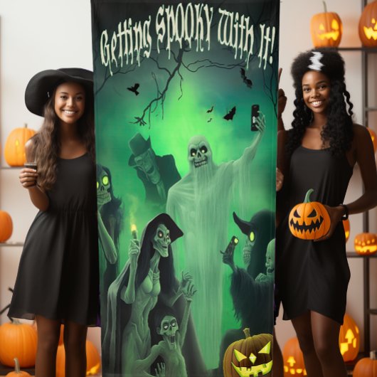 Leuke Halloween "Er Spooky van Maken" Selfie Stop Spandoek