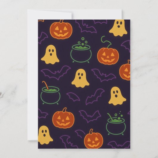 Leuke Halloween-feestuitnodiging Kaart (Achterkant)