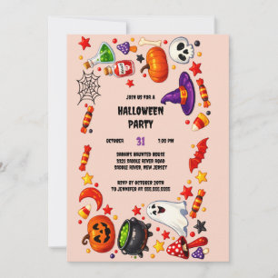 Leuke Halloween-feestuitnodiging voor kinderen Kos Kaart