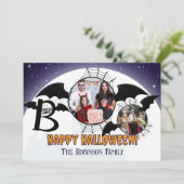 Leuke Halloween-foto-collagegroet Feestdagenkaart (Staand voorkant)