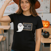 Leuke Halloween Ghost BOO-LIEVE in Jezelf Leraar T-shirt