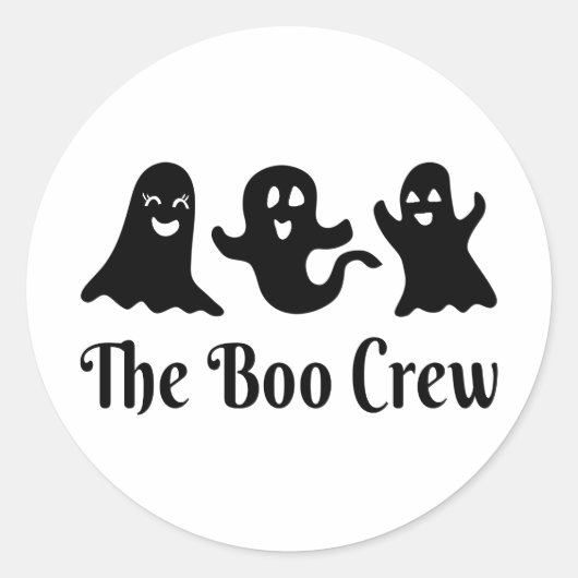 Leuke Halloween Ghost, de Boo Crew Ronde Sticker (Voorkant)