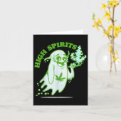 Leuke Halloween Ghost Design wietrokers Kaart (Gele Bloem)