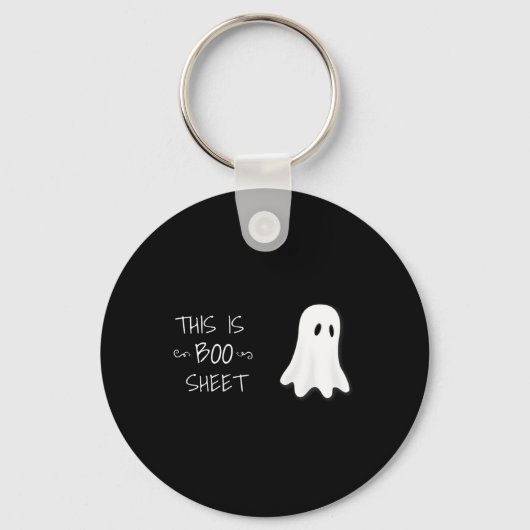 Leuke Halloween Ghost Dit is Boo Sheet Sleutelhanger (Voorkant)