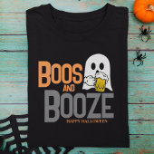 Leuke Halloween Ghost Drink Beer Boos en Booze T-shirt