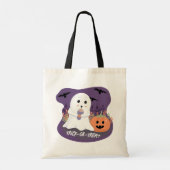 Leuke Halloween Ghost Trick-or-Treat Canvas tas (Achterkant)