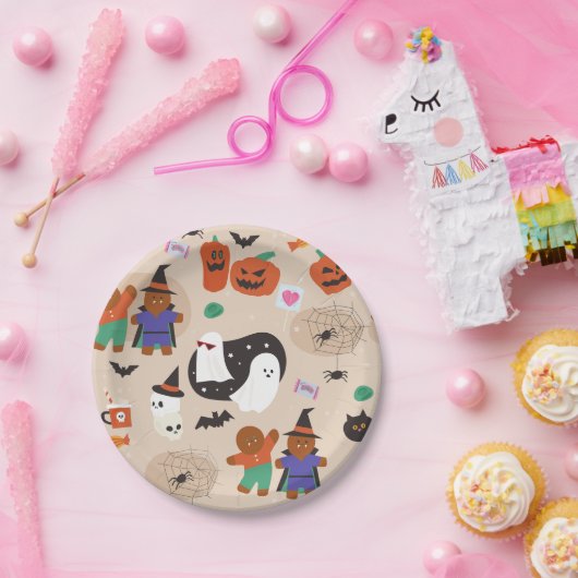 Leuke Halloween Gingerbread Man Vampire Papieren Bordje (Feest)