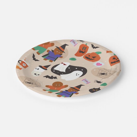 Leuke Halloween Gingerbread Man Vampire Papieren Bordje (Gekanteld)