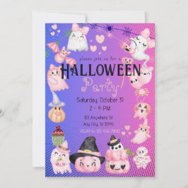 Leuke Halloween Kinder Halloween Party Kawaii Roze Kaart
