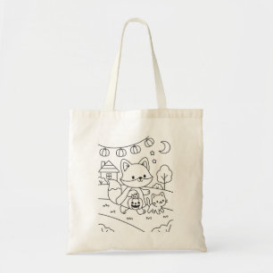 Leuke Halloween kleuractiviteit voor kinderen op m Tote Bag