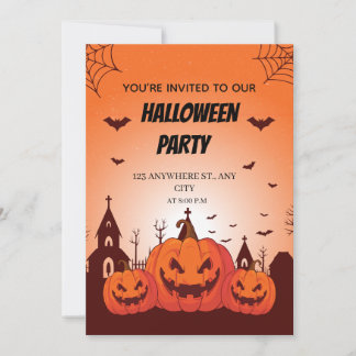 Leuke Halloween-kostuumfeestuitnodiging Aanpasbaar Kaart