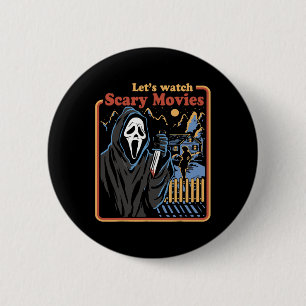 Leuke Halloween Laten we kijken Horror Films Ghost Ronde Button 5,7 Cm