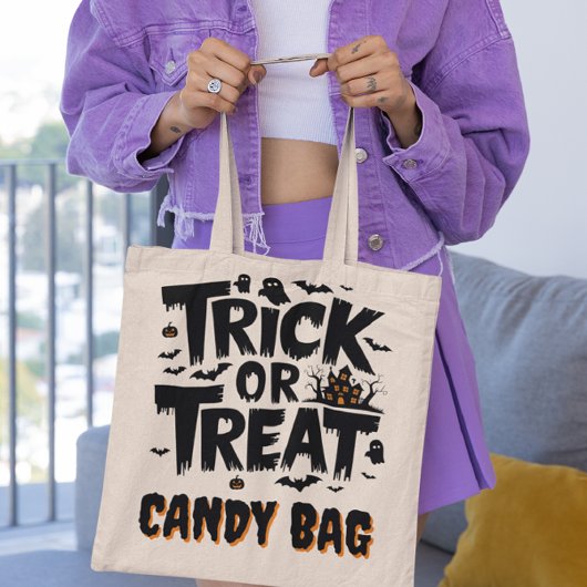 Leuke Halloween met trick-or-treat borden! Tote Bag