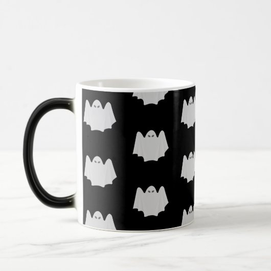 Leuke Halloween Mok - Zwart-wit spookpatroon (Links)
