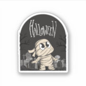 Leuke Halloween mummie Sticker (Voorkant)